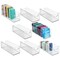 mDesign Plastic Storage Organizer Bin with Handles for Closets, 8 Pack - Clear